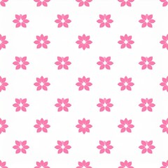 Delicate Pink Flower Seamless Pattern on White Background for Elegant Design Projects