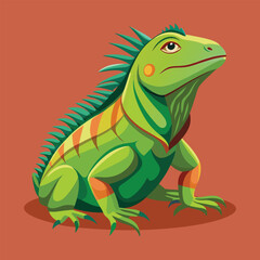Iguana animal vector art illustration.