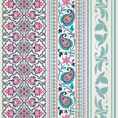 wedding card design, traditional paisley floral pattern , royal India	