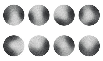 Noise grain circles, pointillism background of gradient dots pattern, vector dotwork. Grainy noise sphere with stipple texture or grain noise halftone effect.