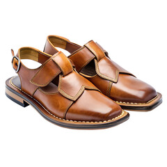 Peshawari sandals on white background