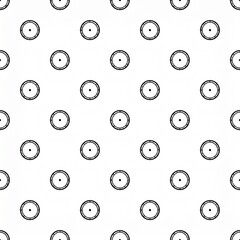 Black Outline Circular Dots on White Background Seamless Pattern for Textiles and Design Projects