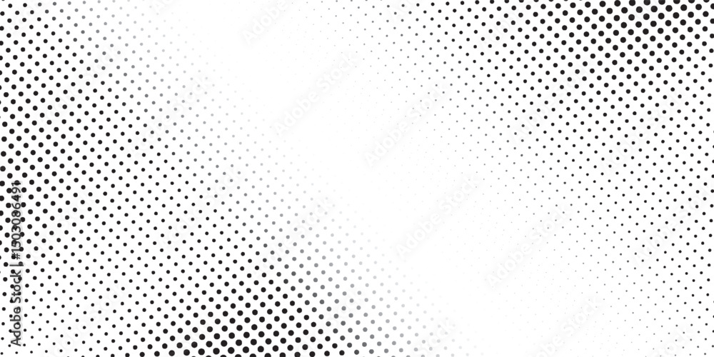 Poster dotted gradient halftone background. horizontal seamless dots pattern in pop art style. abstract mod