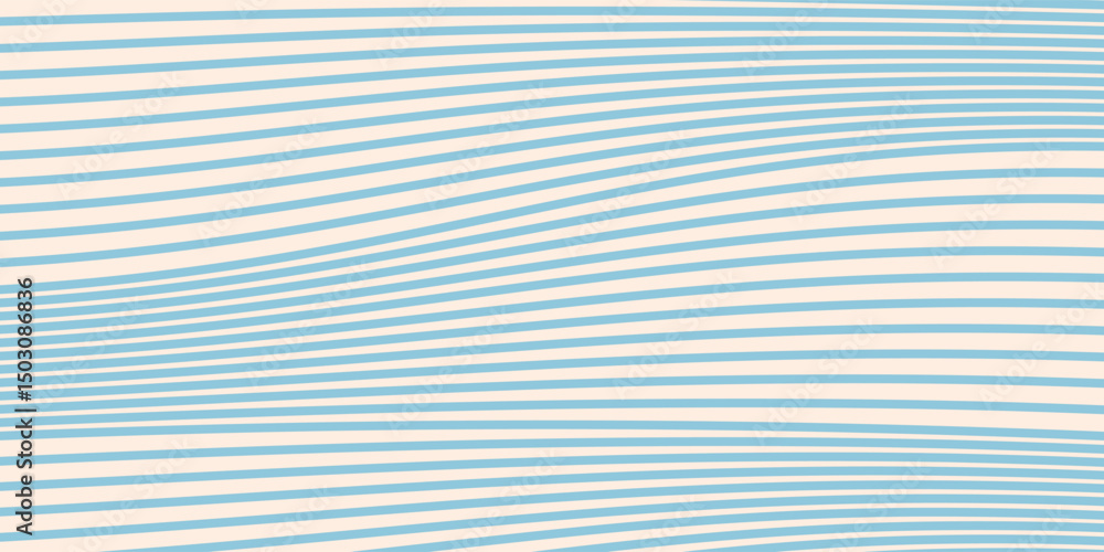 Poster blue and beige diagonal wavy lines seamless pattern. simple vector abstract liquid stripes backgroun
