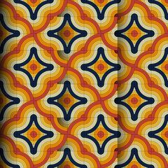 Seamless Retro Star Pattern – 70s Vintage Geometric Background with Warm Colors