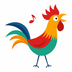 vector illustration of a rooster