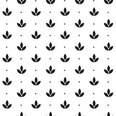 Seamless monochrome pattern with wheat and little dots
