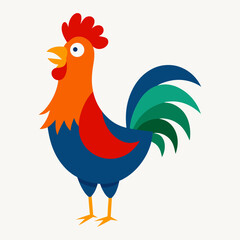 rooster vector art illustration