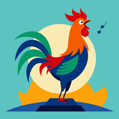vector illustration of a rooster