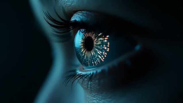 Eye, Surveillance, Tears, Binary, Leak Symbolic Ai Eye Crying Digital Code, Ideal For Privacy Rights Websites And Technology Presentations