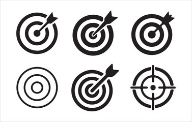 Target icon. Set of archery targets with arrows icon set. Target icon. Target, call, target icon. Victor illustration part 10.