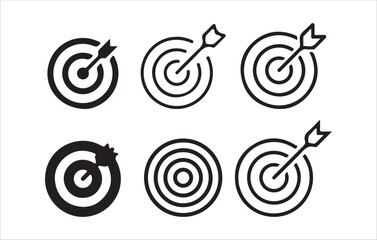 Target icon. Set of archery targets with arrows icon set. Target icon. Target, call, target icon. Victor illustration part 10.