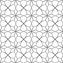 Naklejka premium Elegant Seamless Floral Pattern with Geometric Line Art on White Background for Modern Design Projects