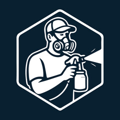 Spray Paint Logo Design Vector Illustration 