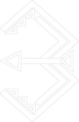 Decorative Tribal Number 3 – Ethnic Geometric Numeral for Digital and Print Branding Projects