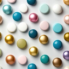 Colorful Seamless Pattern of Circular Shapes on a Light Background for Creative Projects and Designs