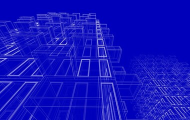 Building 3d structure. Architectural background. 