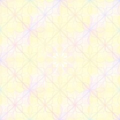 Soft Pastel Seamless Floral Pattern with Geometric Shapes and Gentle Colors for Backgrounds and Textiles