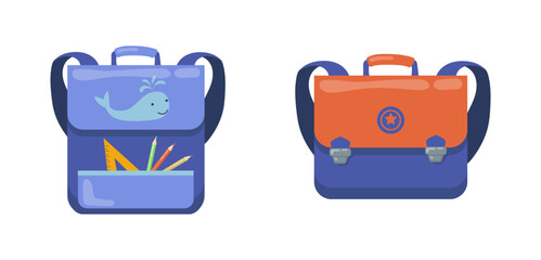 School backpacks set Colorful bags for primary school students