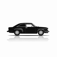 Sleek Classic Car Silhouette: A minimalist, stylized illustration of a vintage coupe, exuding timeless automotive elegance. 
