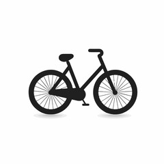 Fototapeta premium Silhouette Bicycle: A sleek silhouette of a bicycle against a clean backdrop, symbolizing eco-friendly transport, adventure, and the freedom of the open road. 