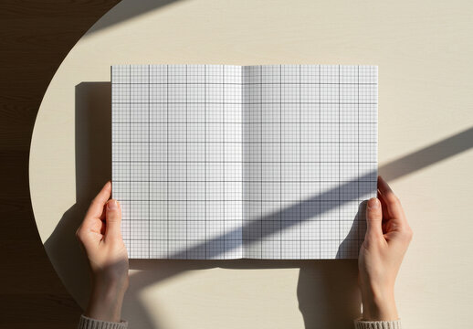 Magazine with Hands Mockup