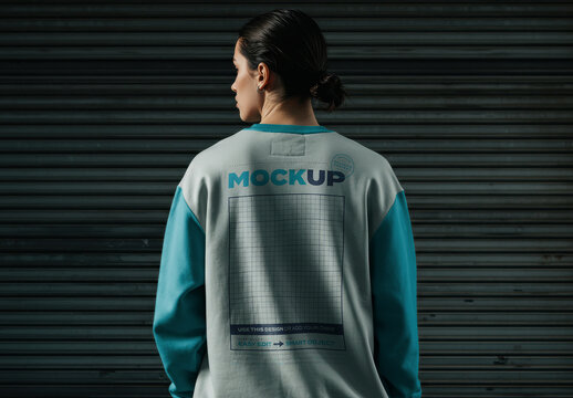 Overall Sweatsuit from the Back Mockup