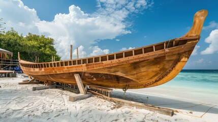 Tranquil Boat Beach Scene