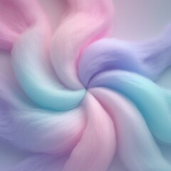 Pastel swirl of cotton candy texture isolated on white background