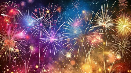 Fototapeta premium Colorful Fireworks Display