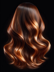 Fototapeta premium Smooth and shiny hair strands styled with nourishing hair oil under professional lighting, showing elegance, texture, and beauty in a hair care concept image