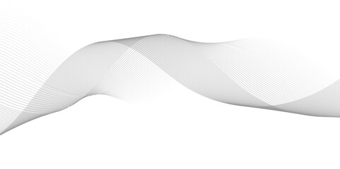 Abstract digital stylized black and grey curved wavy line art element for design white Striped line texture background. Vector illustration.	