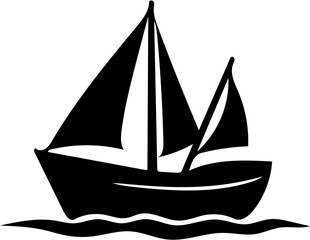 simple boat icon silhouette vector illustration, isolated on white