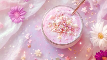A dreamy pastel sky with shooting stars and magical vibes.