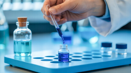 A close-up laboratory photograph of a scientific experiment in progress