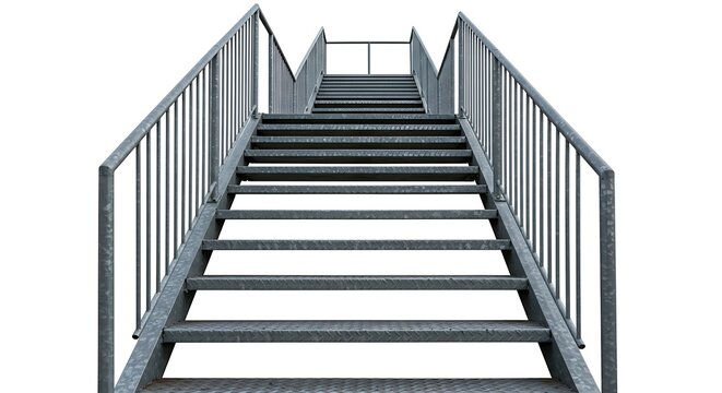 Metal staircase with handrail