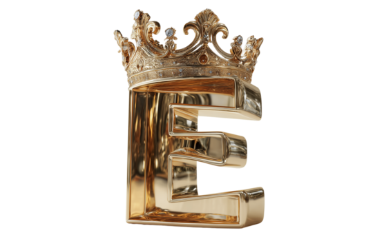 A set of ornate gold crowned paragraph marks in premium polished 3D rendering with bright reflections isolated on a transparent background