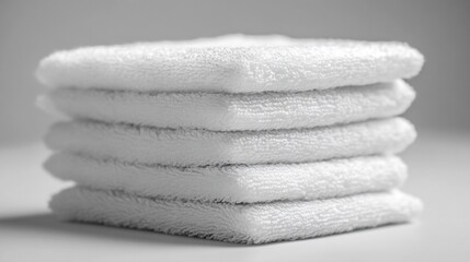 Stack of Soft White Terrycloth Towels