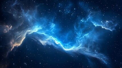 Fototapeta premium Abstract background of a blue night sky with stars and a nebula, a space background.