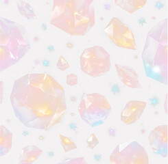 Crystal glow and prism sparkle beam over rainbow reflection and light flare, transparent background with PNG shine and glitter elements in abstract design effect and crystal surface PNG.