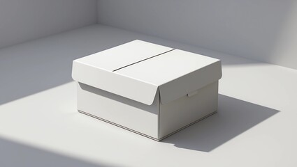 Naklejka premium White cardboard postal, mailing box mockup