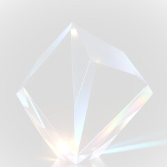Crystal prism flare with light glow and rainbow reflection, PNG sparkle effect and beam in 16 design on transparent crystal background PNG.