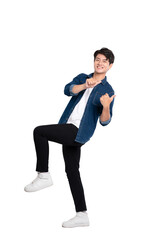Full body image of a young man posing on a PNG background	