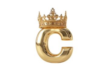 A set of premium 3D polished gold paragraph marks topped with ornate golden crowns featuring bright reflections isolated on a transparent background