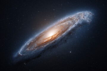 Fototapeta premium Spiral Galaxy: Celestial Swirl of Light and Stardust