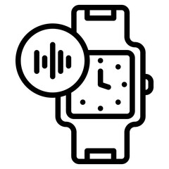 smartwatch wave line icon