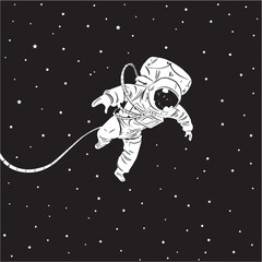 Astronaut Floating in Space -VECTOR © csinie1