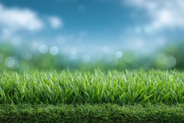Fototapeta premium Lush Green Grass: Serene Meadow Landscape in a Dreamy Style