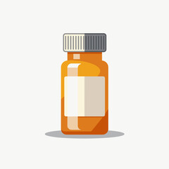 Pill bottle with blank label on white, for health concept, with copy space