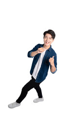 Full body image of a young man posing on a PNG background	